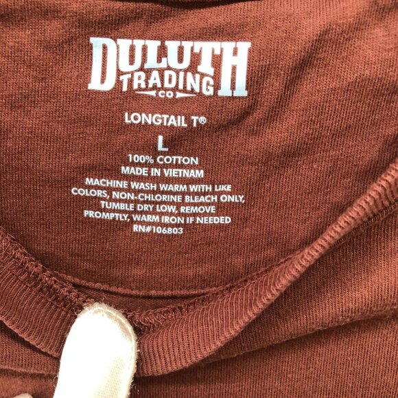 Duluth Trading Co Longtail Tee Mens L Rust Brown Relaxed fit Short Sleeve Cotton - Picture 4 of 8